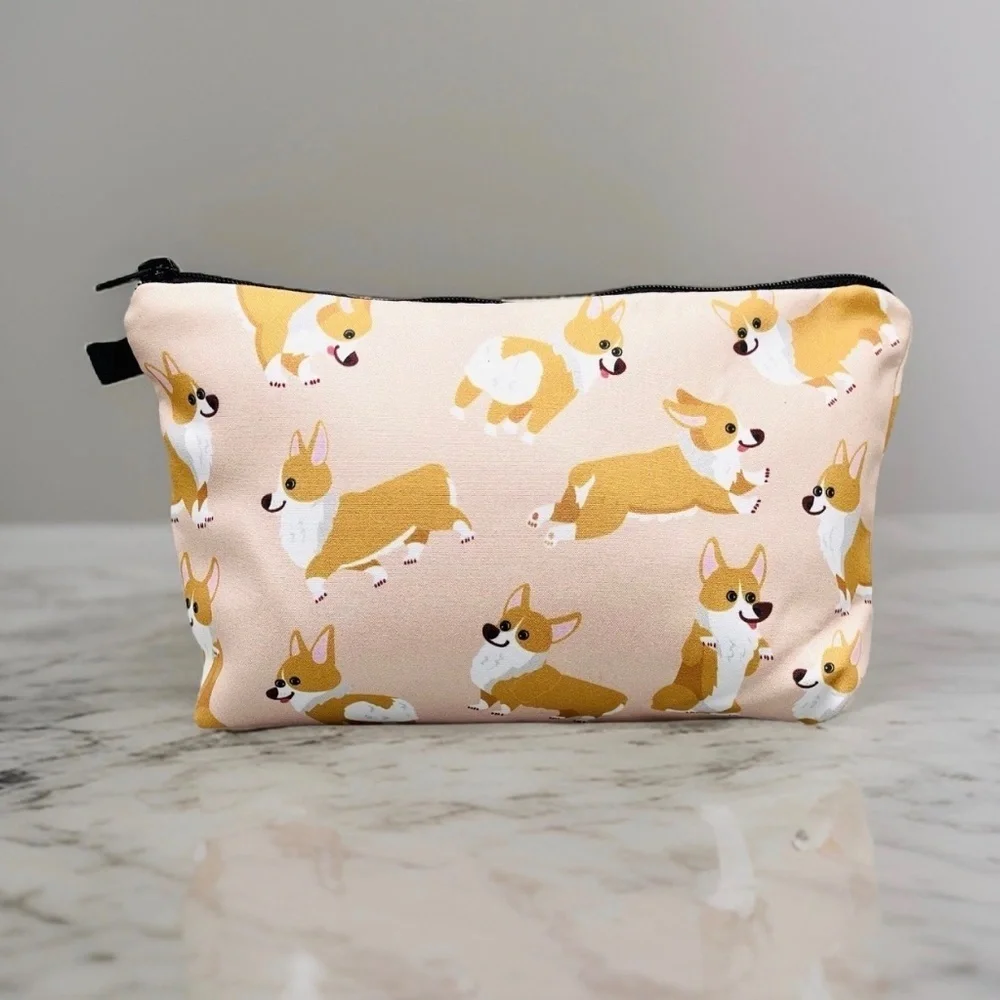 Cute Corgi and Totoro Pouch Bundle, Pencil Case or Cosmetic Makeup bag